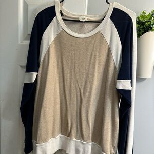 J. Crew Beige and Navy Sweater